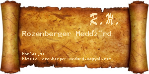 Rozenberger Medárd névjegykártya